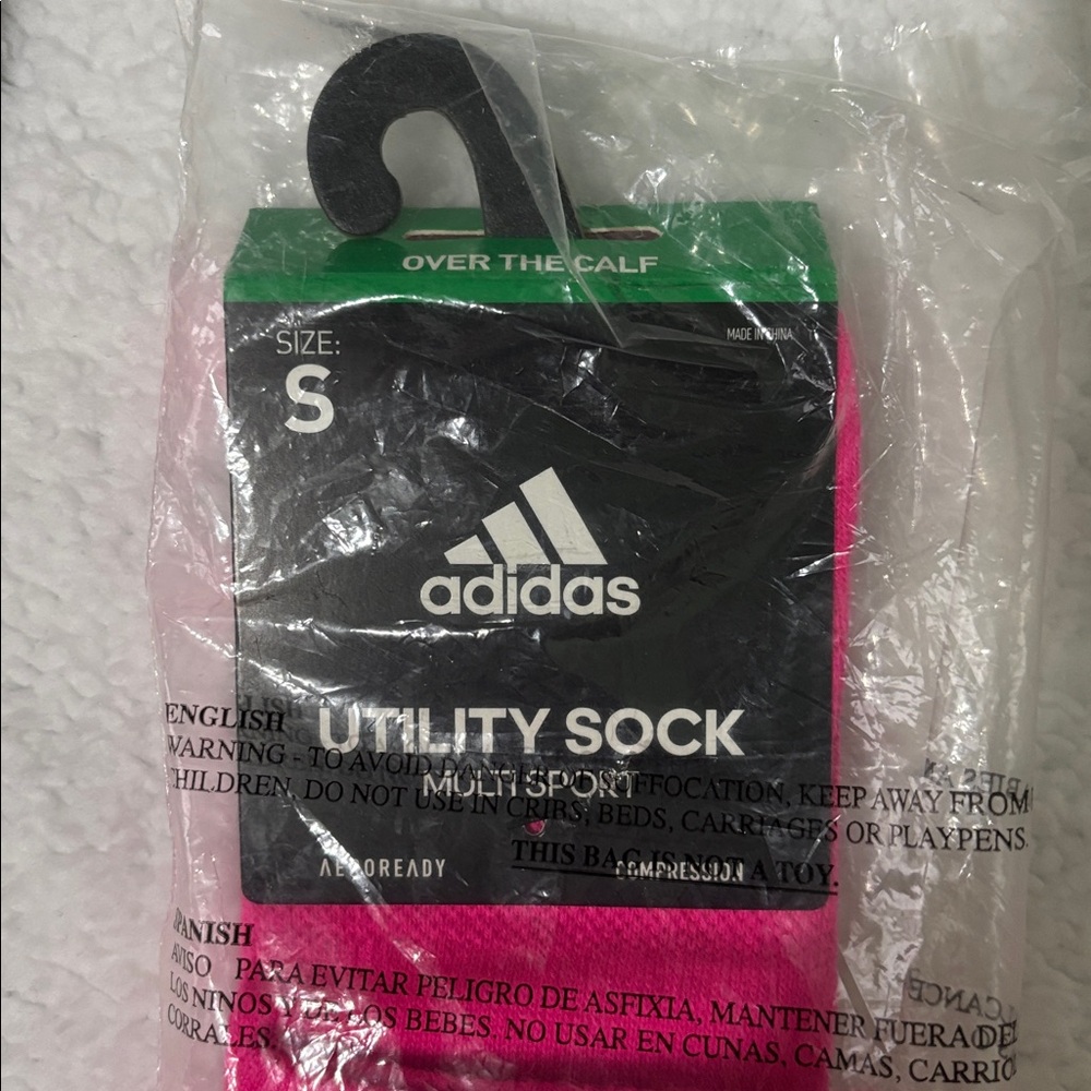 adidas Kids Pink Spider Web Shin Guards and Socks - Picture 2 of 4